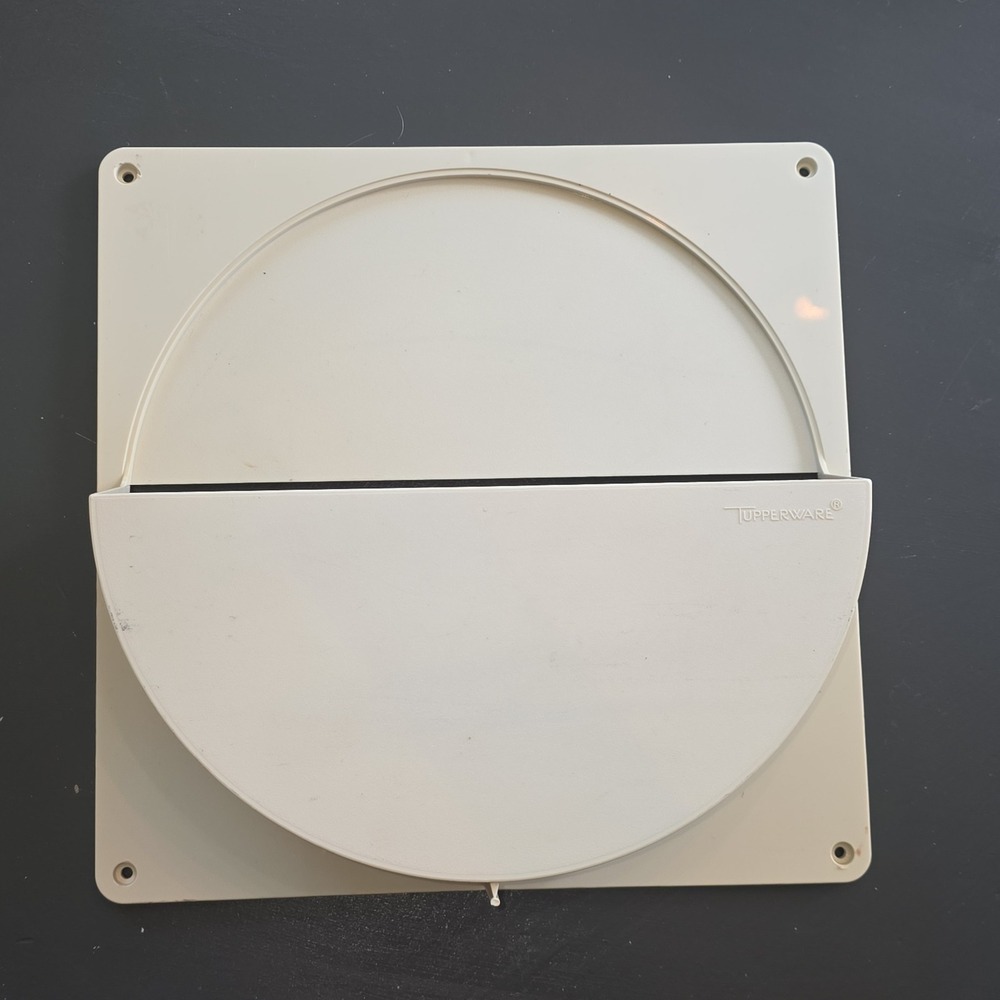 Vintage Tupperware Almond Paper Plate Holder Wall Mount Organizer 1646-2 USA